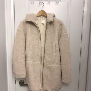 H&M fleece hooded coat. XS. NWOT